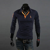 Men's Polo Shirt Slim Fit Long Sleeve Casual Temperament  Boy Tops UK 12-20 New