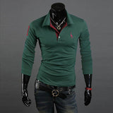 Men's Polo Shirt Slim Fit Long Sleeve Casual Temperament  Boy Tops UK 12-20 New