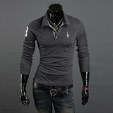Men's Polo Shirt Slim Fit Long Sleeve Casual Temperament  Boy Tops UK 12-20 New