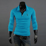 Men's Polo Shirt Slim Fit Long Sleeve Casual Temperament  Boy Tops UK 12-20 New