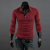 Men's Polo Shirt Slim Fit Long Sleeve Casual Temperament  Boy Tops UK 12-20 New