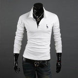 Men's Polo Shirt Slim Fit Long Sleeve Casual Temperament  Boy Tops UK 12-20 New