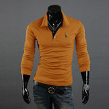 Men's Polo Shirt Slim Fit Long Sleeve Casual Temperament  Boy Tops UK 12-20 New