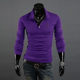 Men's Polo Shirt Slim Fit Long Sleeve Casual Temperament  Boy Tops UK 12-20 New