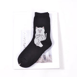 Fashion skate cotton crew socks of Virgin Mary gesture pattern for men women tide brand hip hop funny novelty  white black Funky