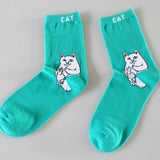 Fashion skate cotton crew socks of Virgin Mary gesture pattern for men women tide brand hip hop funny novelty  white black Funky