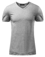 2017 Summer New Mens Tops Tees Cotton V Neck Short Sleeve T Shirt Men Fashion Trends Fitness Solid Tshirt Plus Size S-XL