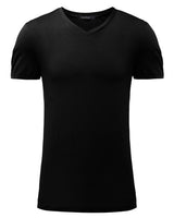 2017 Summer New Mens Tops Tees Cotton V Neck Short Sleeve T Shirt Men Fashion Trends Fitness Solid Tshirt Plus Size S-XL