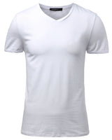 2017 Summer New Mens Tops Tees Cotton V Neck Short Sleeve T Shirt Men Fashion Trends Fitness Solid Tshirt Plus Size S-XL