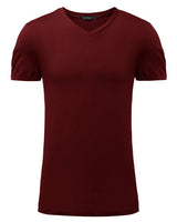 2017 Summer New Mens Tops Tees Cotton V Neck Short Sleeve T Shirt Men Fashion Trends Fitness Solid Tshirt Plus Size S-XL