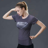 HOT WOMEN T-SHIRT BODYS ARMOUR MARVEL CAPTAIN AMERICA /SUPERMAN COMPRESSION T SHIRT GIRL UNDER FITNESS TIGHTS TOPS CLOTHING