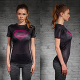 HOT WOMEN T-SHIRT BODYS ARMOUR MARVEL CAPTAIN AMERICA /SUPERMAN COMPRESSION T SHIRT GIRL UNDER FITNESS TIGHTS TOPS CLOTHING