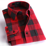 Spring 2017 Men's Casual Plaid Shirts Long Sleeve Slim Fit Comfort Soft Brushed Flannel Cotton Shirt Leisure Styles Man Clothes