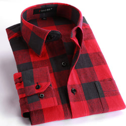 Spring 2017 Men's Casual Plaid Shirts Long Sleeve Slim Fit Comfort Soft Brushed Flannel Cotton Shirt Leisure Styles Man Clothes