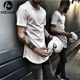2017 s/s men extended kanye  t-shirt cotton swag mens t shirts skateboard tshirt solid hip hop T shirt men's tees tops