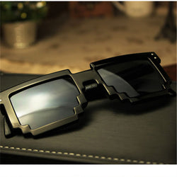 Deal with it Glasses Thug Life Glasses Pixel Women Men Sunglasses Black Mosaic Sun Glasses Women's Masculine Mirrored