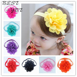 Fancy Kids Headband European American Style Korean Mesh Elastic Children's Hairband Baby Colorful Flower Cute Hair Accessories