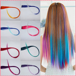 hair extensions 2016 New Arrive fashion women's Long Synthetic Clip In Extensions Gradient Color cosplay  hair pieces #JO009