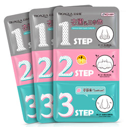 BIOAQUA 3 Step Remove Blackhead Kits To Shrink Clean Pores Nose Strips for Female/Male T Zone Care Set mascara preta cravos acne
