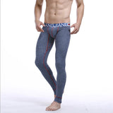 Men Cotton Printing Thermal Underwear Bottom Warm Long Johns Leggings Pants