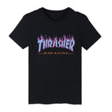 Thrasher T Shirt Men Women Flame Blaze Thrasher T-shirts Magazine Hip Hop Trasher Street Wear skateboards hip hop T Shirt