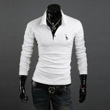 Men's Polo Shirt Slim Fit Long Sleeve Casual Temperament  Boy Tops UK 12-20 New