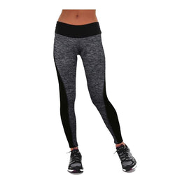 Plus Size Black/Gray Women's Fitness Leggings Workout Pants Panelled Ladies High Waist Leggins Quick-drying Wear Trousers CK1006