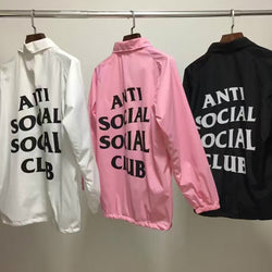 ANTI SOCIAL SOCIAL CLUB Windbreaker Jackets Men ASSC Logo Hip Hop Yeezy Season Nylon Box Jaket Treinador Bomber Alfa Ceket Coats