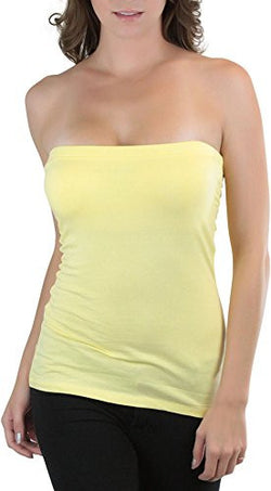 ToBeInStyle Women's Strapless Tube Tops with Built-in Shelf Bra - Free + Shipping