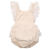 Baby Girls Lovely Ruffle Lace Collar Bodysuit with Headband