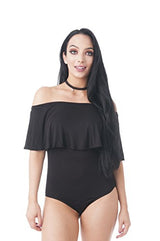 Ruffle Off The Shoulder Bodysuit - Free + Shipping