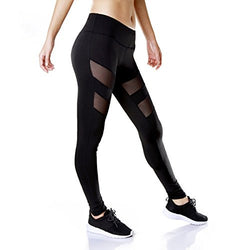 SOUTEAM Women's Mesh Workout Sports Pants Gym Yoga Leggings with Hidden Pocket - Free + Shipping