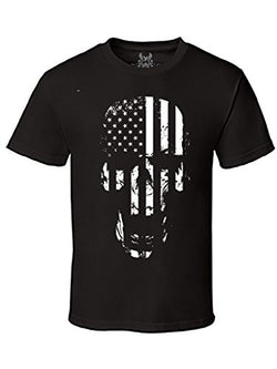 Gs-eagle Men's Printed Skull American Flag Graphic tShirt