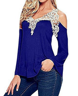 Baifern Women's Halter Off-shoulder Backless Gradient Blouses