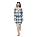 Women's Plaid Flannel Shirt Dress Blouse Mid-Long Style Boyfriend Plaid Sleepshirt
womens brand