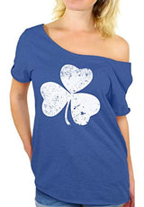 Awkward Styles Women's St. Patricks Day Shamrock Irish Clover Graphic Off Shoulder Tops T shirt