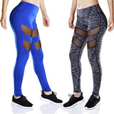 TALACCA Womens Active Mesh Yoga Capri Leggings w Pocket - High Waist Tight Workout Pants - Free + Shipping