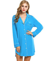 Avidlove Womens Sleep Shirt Luxury Sleepwear Long Sleeve Button-Front Nightshirts
womens brand