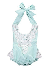 Baby Girls Lovely Ruffle Lace Collar Bodysuit with Headband