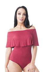 Ruffle Off The Shoulder Bodysuit - Free + Shipping