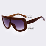 WINLA Newest Unique Women Sunglasses Square Glasses Vintage Big Frame Sun Glasses Acetate Shades Gradient Eyeglasses UV400