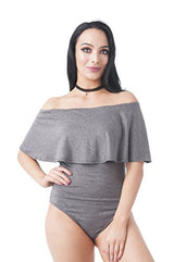 Ruffle Off The Shoulder Bodysuit - Free + Shipping