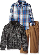 Nautica Baby Boys' Three Piece Set with Button Down Shirt, Sweater, and Pants