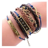Jovana New Hot Cute Fashion Retro PU Leather Alloy Bracelet Wristlet Bangle Wrist Band Hand Chain