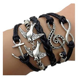 Jovana New Hot Cute Fashion Retro PU Leather Alloy Bracelet Wristlet Bangle Wrist Band Hand Chain