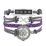 Jovana New Hot Cute Fashion Retro PU Leather Alloy Bracelet Wristlet Bangle Wrist Band Hand Chain