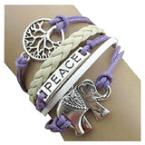 Jovana New Hot Cute Fashion Retro PU Leather Alloy Bracelet Wristlet Bangle Wrist Band Hand Chain