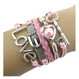 Jovana New Hot Cute Fashion Retro PU Leather Alloy Bracelet Wristlet Bangle Wrist Band Hand Chain
