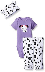 Gerber Baby Girls' 3 Piece Bodysuit, Cap, and Legging Set