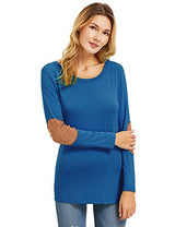 ROMWE Women's Loose Long Sleeve Elbow Patch T-Shirt - Free + Shipping